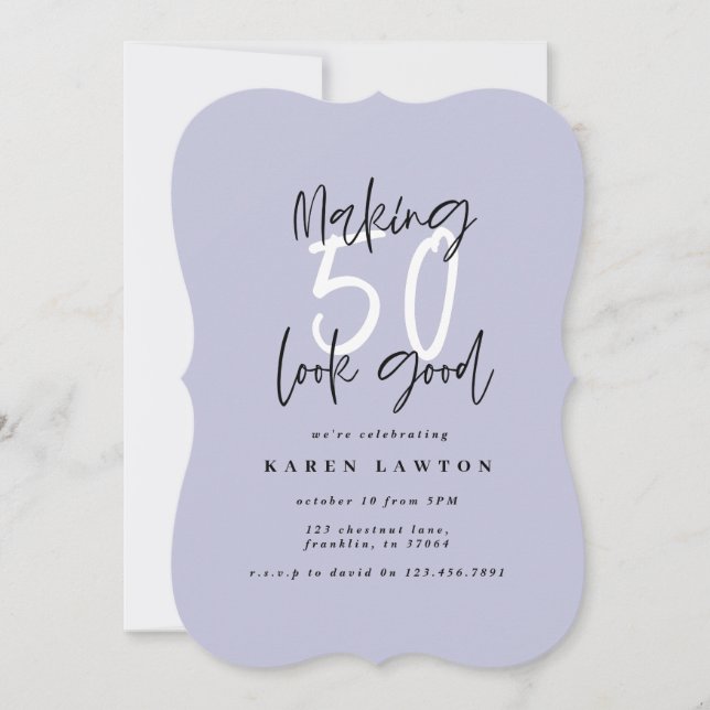 Making 50 look good birthday invitation (Front)