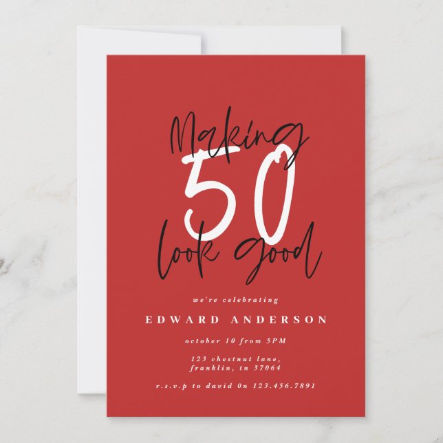 Making 50 look good birthday invitation (Front)