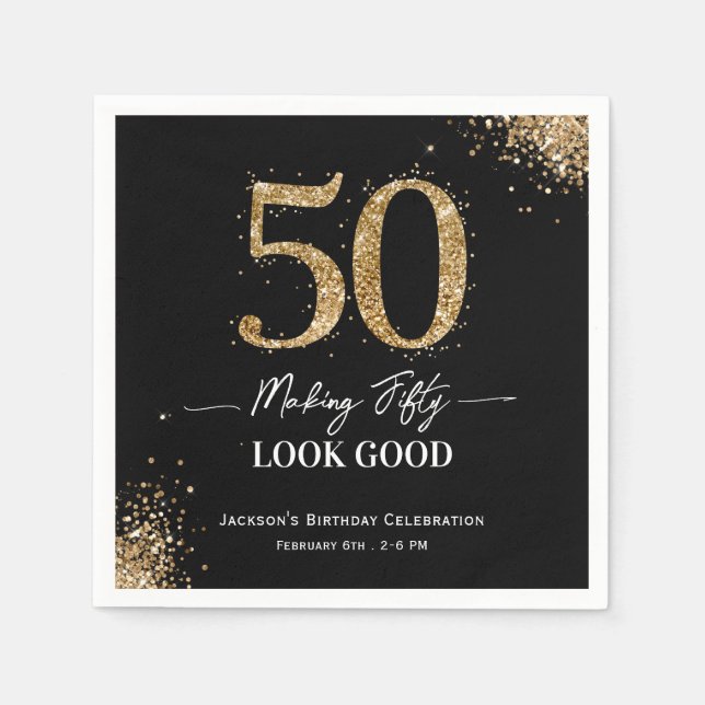 Making 50 Look Good Birthday Napkin (Front)