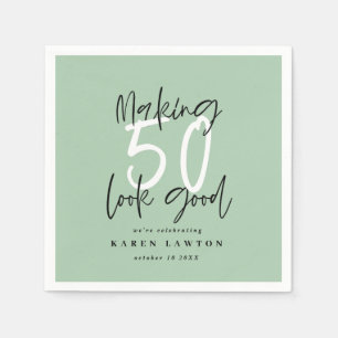 Making 50 look good birthday party napkin