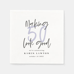 Making 50 look good birthday party napkin