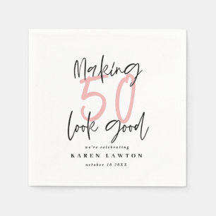 Making 50 look good birthday party napkin