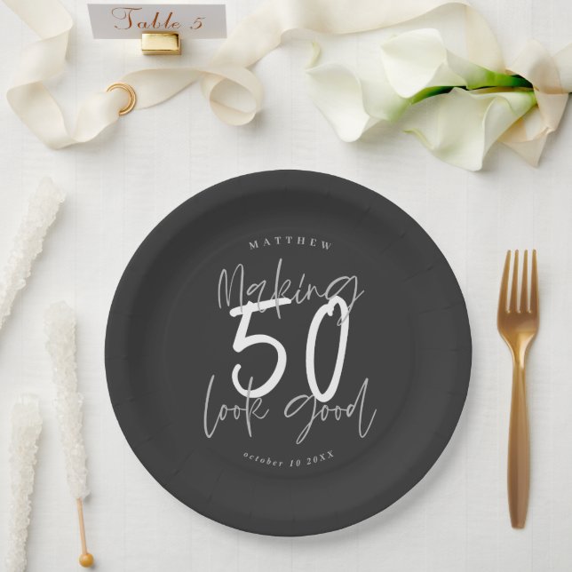 Making 50 look good Birthday party Paper Plate (Wedding)