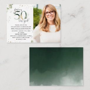 Making 50 Look Good Botanical Photo Invitation