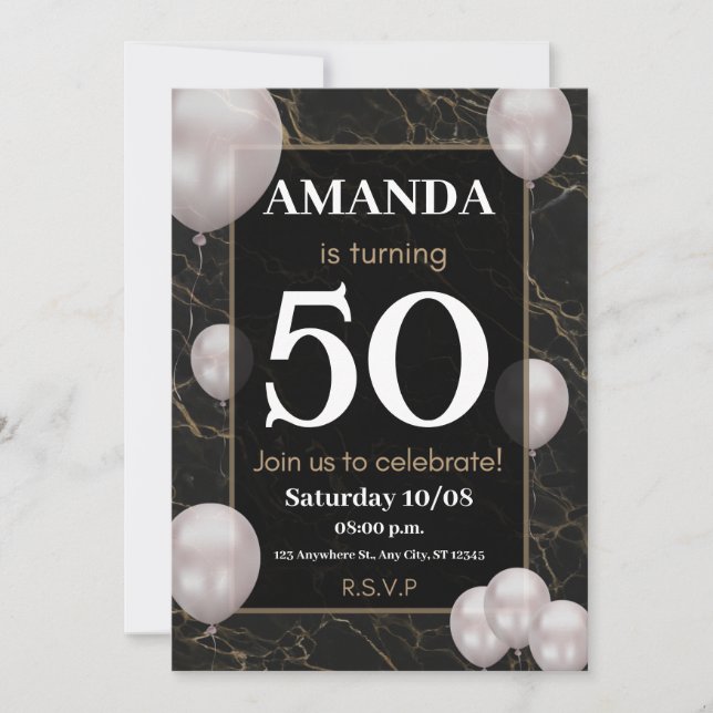Making 50 look good elegant silver birthday invitation (Front)