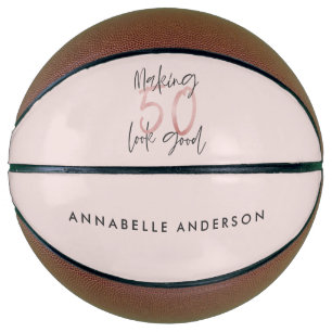 Making 50 look good girly pink glitter birthday basketball