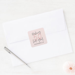 Making 50 look good girly pink glitter birthday square sticker