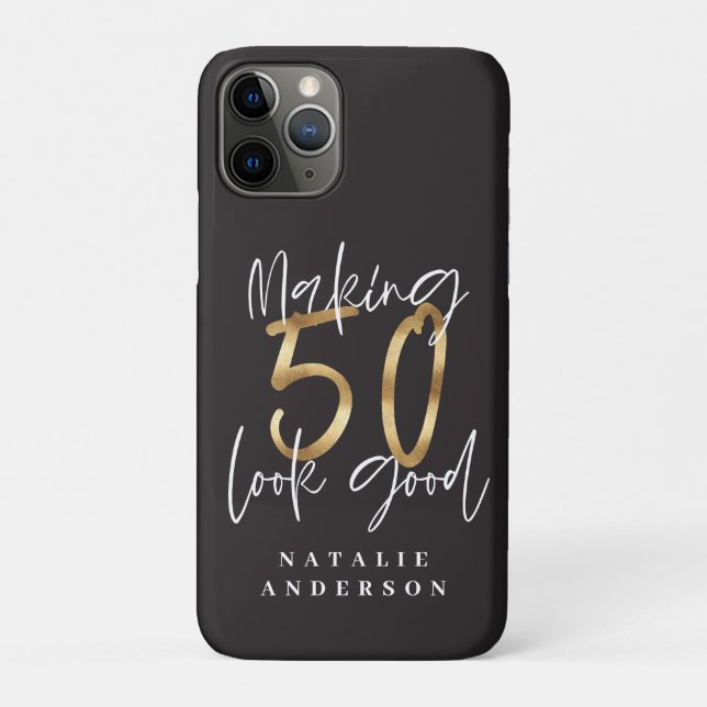 Making 50 look good gold birthday celebration Case-Mate iPhone case (Back)