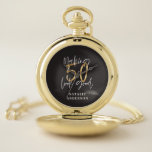 Making 50 look good gold birthday celebration pocket watch<br><div class="desc">Celebrate your 50th birthday in style with this black,  white and gold effect 50 and fabulous birthday design. A modern design with script text and bold graphics. Change the colour to customise. Part of a collection.</div>