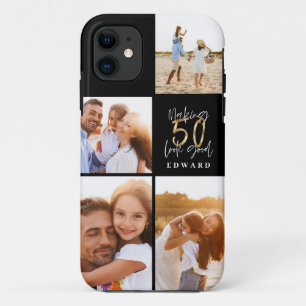 Making 50 look good gold black photo birthday iPhone 11 case