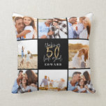 Making 50 look good gold black photo birthday cushion<br><div class="desc">Celebrate your 50th birthday in style with these black and gold effect 50th birthday design. A modern design with script text and bold graphics. Change the colour to customise. Part of a collection.</div>