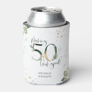 Making 50 Look Good Green Gold Botanical Birthday Can Cooler