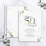 Making 50 Look Good Green Gold Botanical Birthday Invitation<br><div class="desc">Celebrate your 50th birthday in style with this fresh,  modern design featuring green watercolor botanicals,  faux gold foil splats,  adorned numerals,  and hand lettered typography,  with muted tones. Copyright Elegant Invites,  all rights reserved.</div>