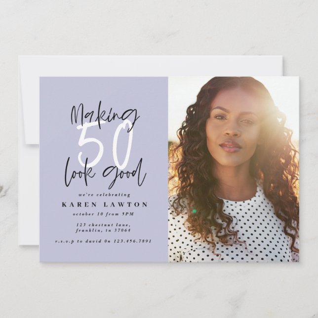 Making 50 look good photo birthday invitation (Front)