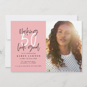 Making 50 look good photo birthday invitation