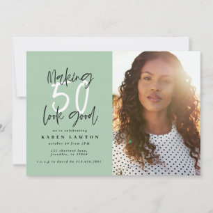 Making 50 look good photo birthday invitation