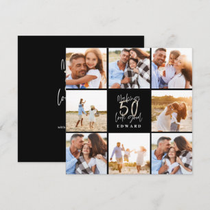 Making 50 look good silver black photo birthday holiday card