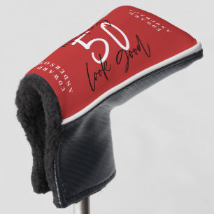 Making 50 look good typograph birthday celebration golf head cover