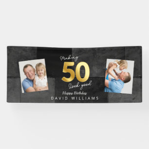 Making 50 look modern birthday banner