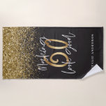 Making 60 look good gold glitter birthday beach towel<br><div class="desc">Celebrate your 60th birthday in style with this black,  white and gold effect 60 and fabulous birthday design. A modern design with script text and bold graphics. Change the colour to customise. Part of a collection.</div>