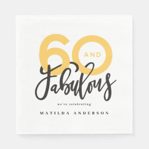 Making 60 look good modern typography birthday napkin