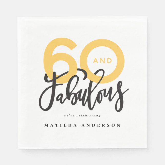 Making 60 look good modern typography birthday napkin (Front)