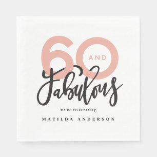 Making 60 look good modern typography birthday napkin