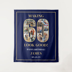 Making 60 Look Good Photo Collage 60th Birthday  Tapestry