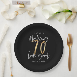 Making 70 look good gold Birthday party Paper Plate