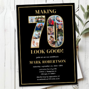 Making 70 Look Good Photo Birthday Invitation
