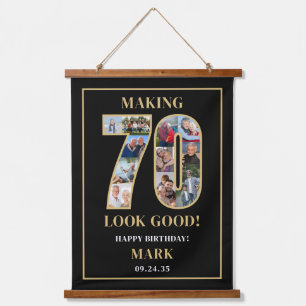 Making 70 Look Good Photo Collage 70th Birthday Hanging Tapestry