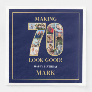 Making 70 Look Good Photo Collage 70th Birthday Napkin