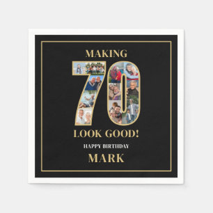 Making 70 Look Good Photo Collage 70th Birthday Napkin