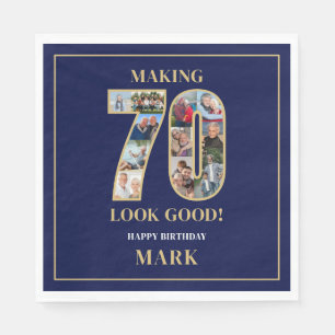 Making 70 Look Good Photo Collage 70th Birthday Napkin