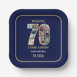 Making 70 Look Good Photo Collage 70th Birthday Paper Plate