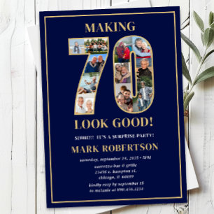 Making 70 Look Good Photo Surprise Birthday Invitation