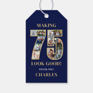 Making 75 Look Good Photo Collage 75th Birthday Gift Tags