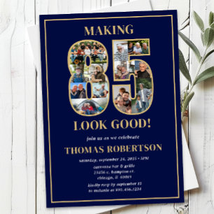 Making 85 Look Good Photo Birthday Invitation