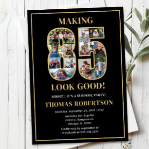 Making 85 Look Good Photo Surprise Birthday Invitation