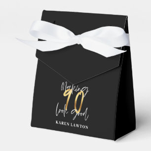 Making 90 look good gold birthday favour box