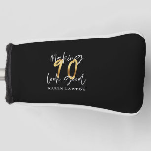 Making 90 look good gold birthday golf head cover
