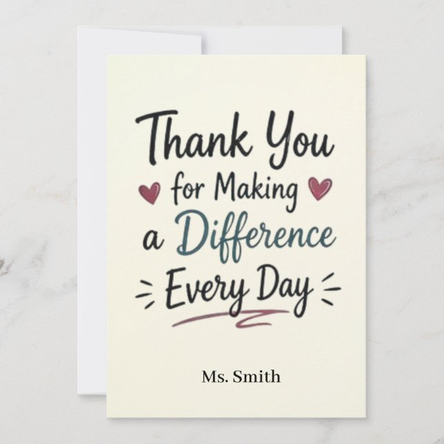 Making a Difference Every Day Personalised Card (Front)