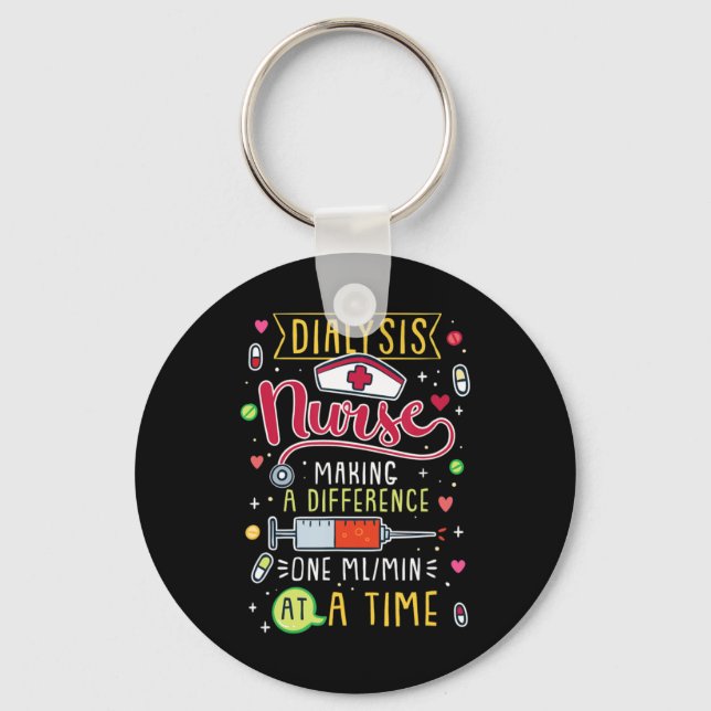 Making A Difference One ml_min At A Time Still sea Key Ring (Front)