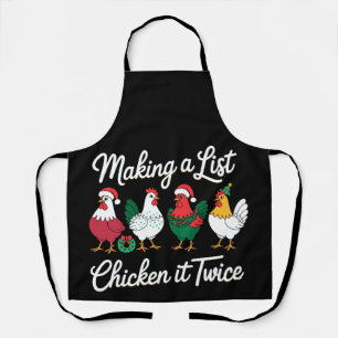 Making A List Chicken It Twice Christmas Rooster Apron