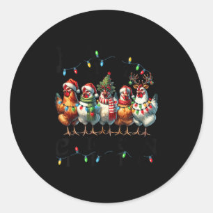 Making A List Chicken It Twice Christmas Xmas Chic Classic Round Sticker