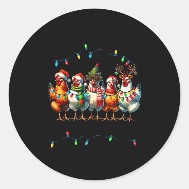 Making A List Chicken It Twice Christmas Xmas Chic Classic Round Sticker (Front)
