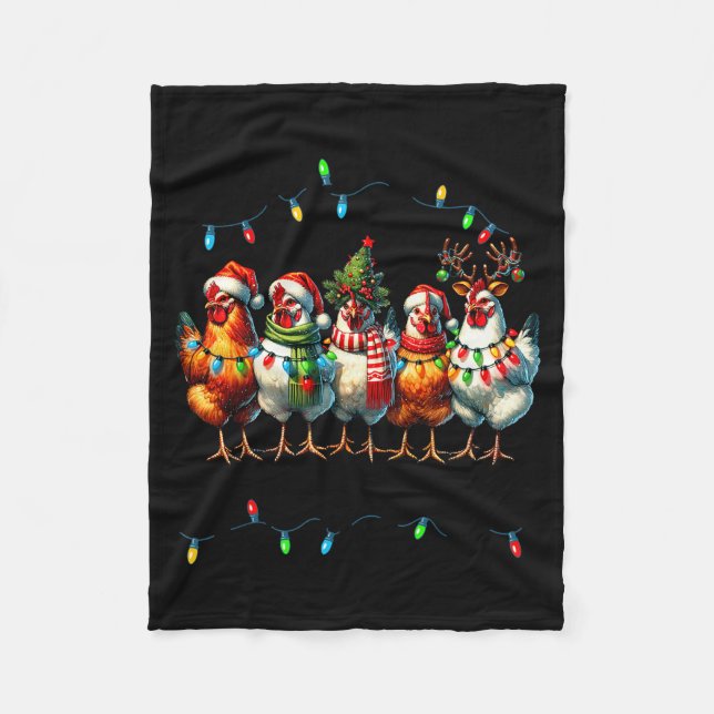 Making A List Chicken It Twice Christmas Xmas Chic Fleece Blanket (Front)