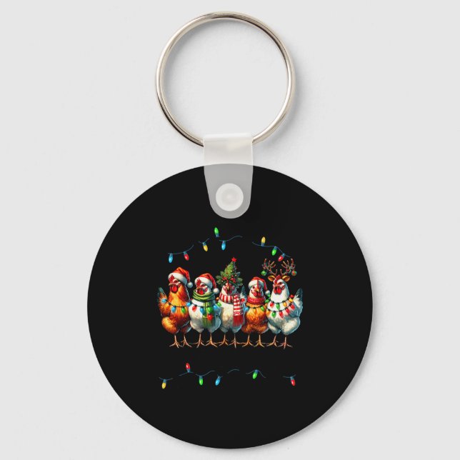 Making A List Chicken It Twice Christmas Xmas Chic Key Ring (Front)