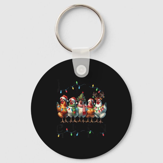 Making A List Chicken It Twice Christmas Xmas Chic Key Ring (Front)