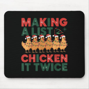 Making A List Chicken It Twice Christmas Xmas Chic Mouse Mat